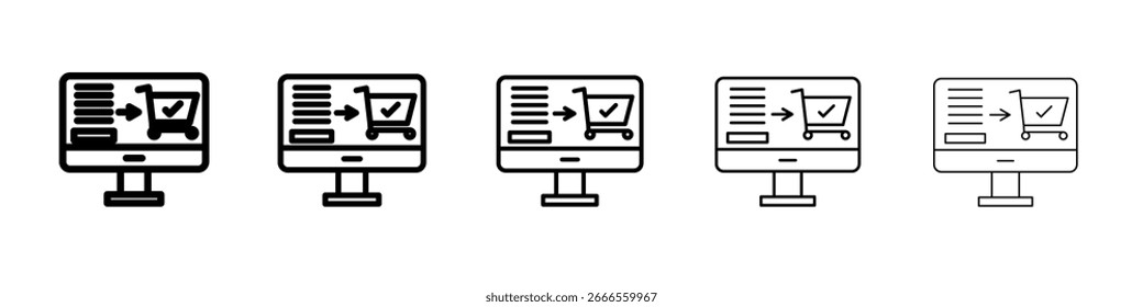 E commerce platform icon in web style. Vector illustration. Eps10