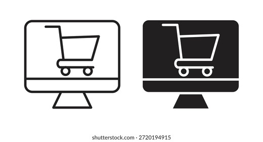 Symbole der E-Commerce-Plattform. Pixel perfekt. Vektorkontursymbol. Flaches Logo-Konzept.