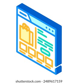 e commerce platform isometric icon vector. e commerce platform sign. isolated symbol illustration