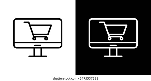 Conjunto de Ilustraciones vectoriales de iconos de línea de plataforma de comercio electrónico.