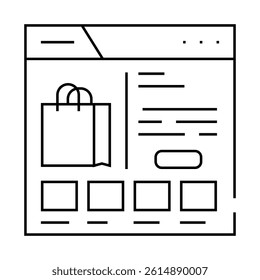 e commerce platform line icon vector. e commerce platform sign. isolated contour symbol black illustration