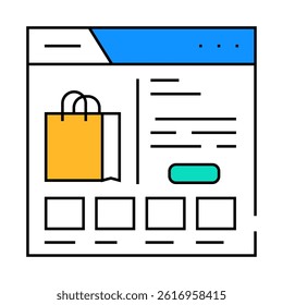 e commerce platform line icon vector. e commerce platform sign. isolated symbol illustration