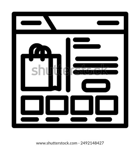 e commerce platform line icon vector. e commerce platform sign. isolated contour symbol black illustration