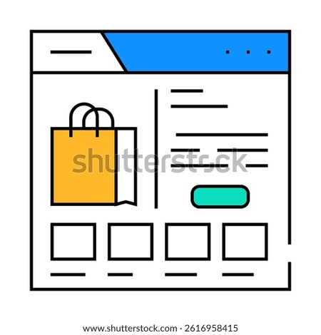 e commerce platform line icon vector. e commerce platform sign. isolated symbol illustration