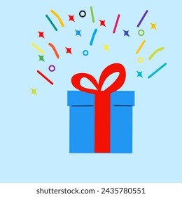 E commerce promotion and advertisement illustration gift box and digital payment and promotion digital product 