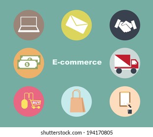 e commerce set  icon