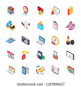 
E Commerce and Shopping Flat Icons  
