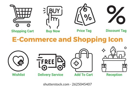 Icono de comercio electrónico y compras