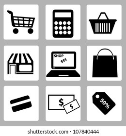 e commerce and shopping icon sets