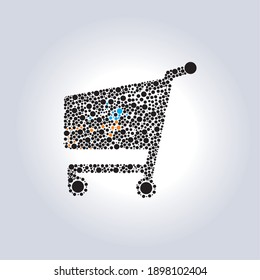 E- COMMERCE SHOPPING Icon. Vector Design Illustration Icon. Isolated on white background. Graphic Design Editable For Your Design, Collection Of Flat Icons, Abstract contemporary vector illustration