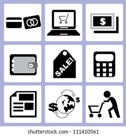 e commerce and shopping set