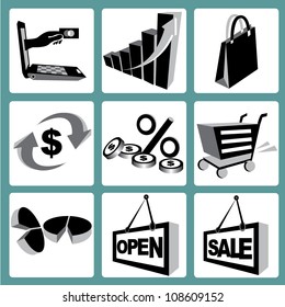 e commerce, shopping, web icon set