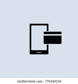 e commerce sign, card and the phone icon