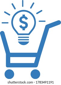 E commerce solution icon / blue color