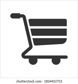 E commerce solution icon, vector graphics