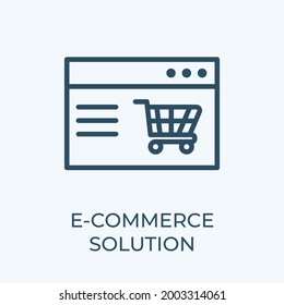 E commerce solution stroke thin vector line icon. Search engine optimization outline vector icon. Vector graphics