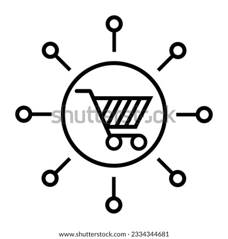  e commerce solutions icon, shopping cart icon