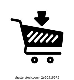 Símbolo de comércio eletrônico para adicionar um produto a um carrinho de compras online