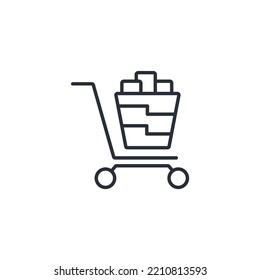 e commerce thin line icons. Vector illustration isolated on white. Editable stroke.