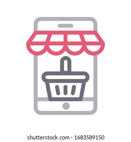 e commerce vector color line icon 