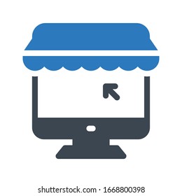 e commerce vector glyph color icon 