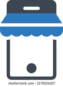 E commerce Ilustración vectorial en un fondo transparente.Símbolos de calidad premium.Icono vector glifos para concepto y diseño gráfico.