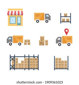 E commerce and warehouse vector Icon designs