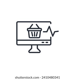 e commerce website icon. vector.Editable stroke.linear style sign for use web design,logo.Symbol illustration.
