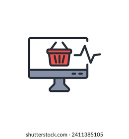 e commerce website icon. vector.Editable stroke.linear style sign for use web design,logo.Symbol illustration.