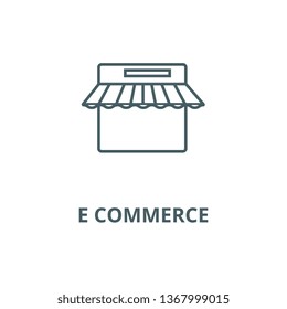 E commerce,internet shop line icon, vector. E commerce,internet shop outline sign, concept symbol, flat illustration