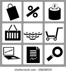 e commerce,shopping and marketing simple icon set