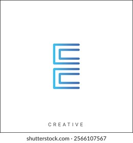 E Creative Latter Logo Design. By Custom Branding Logo. Creative Logo Design. Logo Template. Vector illustration. Modern Design. Monogram Design