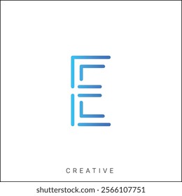 E Creative Latter Logo Design. By Custom Branding Logo. Creative Logo Design. Logo Template. Vector illustration. Modern Design. Monogram Design