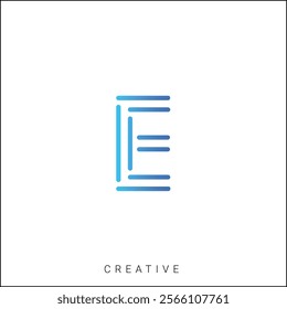 E Creative Latter Logo Design. By Custom Branding Logo. Creative Logo Design. Logo Template. Vector illustration. Modern Design. Monogram Design