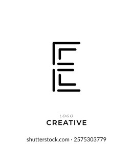 E Creative Latter Logo Design. By Custom Branding Logo. Creative Logo Design. Logo Template. Vector illustration. Modern Design. Monogram Design