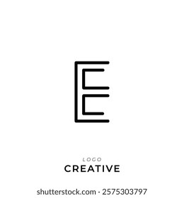 E Creative Latter Logo Design. By Custom Branding Logo. Creative Logo Design. Logo Template. Vector illustration. Modern Design. Monogram Design