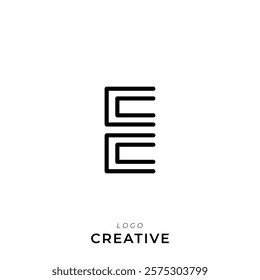 E Creative Latter Logo Design. By Custom Branding Logo. Creative Logo Design. Logo Template. Vector illustration. Modern Design. Monogram Design