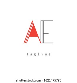A E, A & E creative linear letters joint vector template