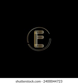 E creative modern letters logo design template