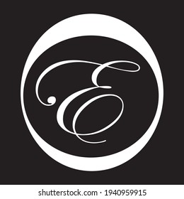 E Creative Modern white Letter Logo Design. Handwritten E white Letter Logo with a minimalist design.  