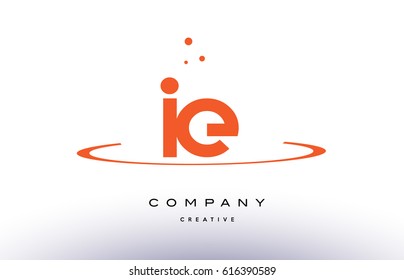 IE I E creative orange swoosh dots alphabet company letter logo design vector icon template