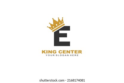 E Crown wash logo design inspiration. Vector letter template design for brand.