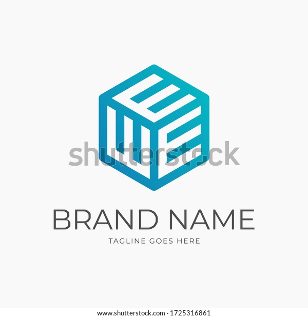 E Cube Logo Design Vector Template Stock Vector (Royalty Free) 1725316861