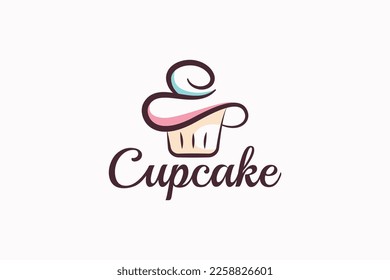 e cupcake logo with a combination of stylist cupcake and letter e for any business, especially for bakeries, cakeries, cafe, etc.