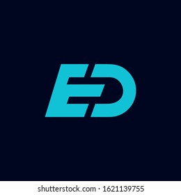 E D DE ED initial letter logotype icon logo vector elegant