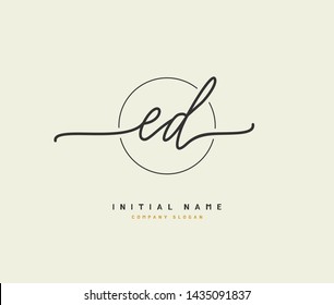 E D ED Beauty vector initial logo, handwriting logo of initial signature, wedding, fashion, jewerly, boutique, floral and botanical with creative template for any company or business.
