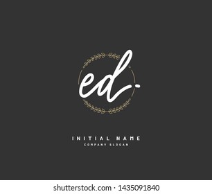 E D ED Beauty vector initial logo, handwriting logo of initial signature, wedding, fashion, jewerly, boutique, floral and botanical with creative template for any company or business.
