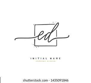 E D ED Beauty vector initial logo, handwriting logo of initial signature, wedding, fashion, jewerly, boutique, floral and botanical with creative template for any company or business.
