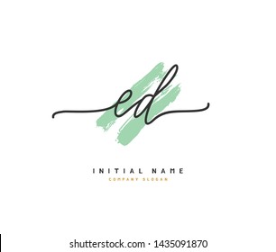 E D ED Beauty vector initial logo, handwriting logo of initial signature, wedding, fashion, jewerly, boutique, floral and botanical with creative template for any company or business.

