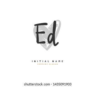 E D ED Beauty vector initial logo, handwriting logo of initial signature, wedding, fashion, jewerly, boutique, floral and botanical with creative template for any company or business.
